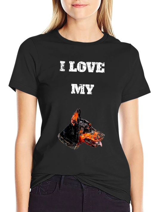I Love My Doberman T-Shirt - Black Graphic Tee