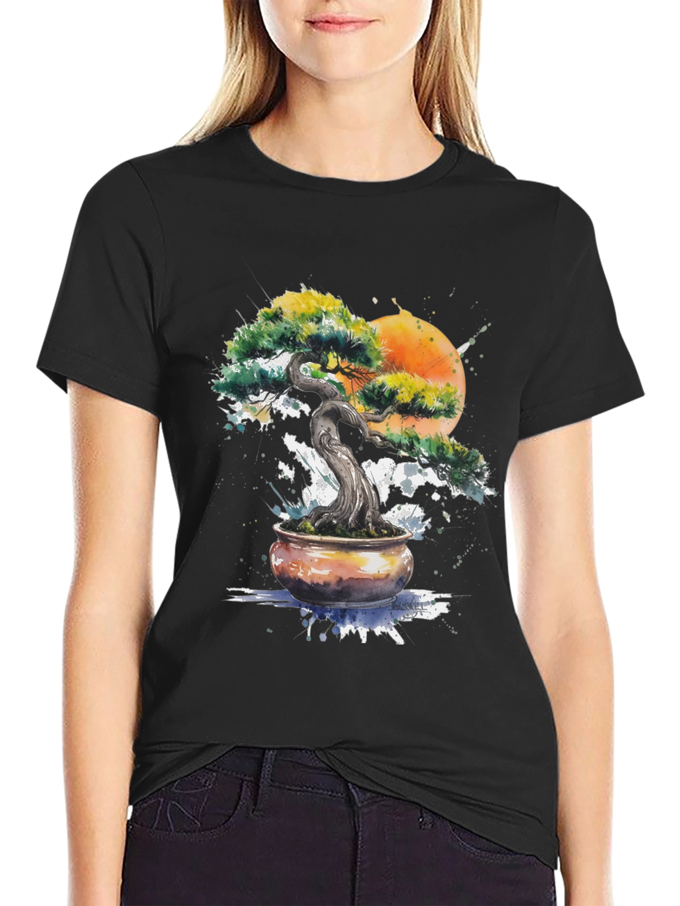 Bonsai Tree Graphic T-Shirt - Nature Inspired Design