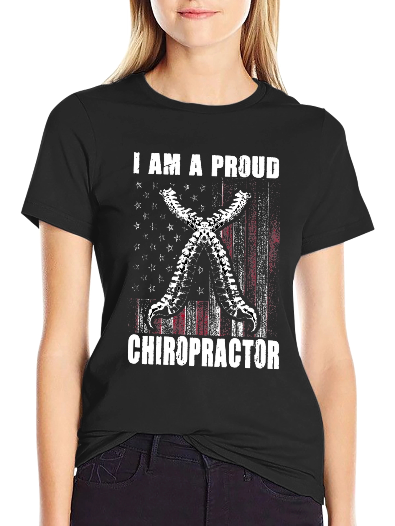 Proud Chiropractor T-Shirt - Spine Design