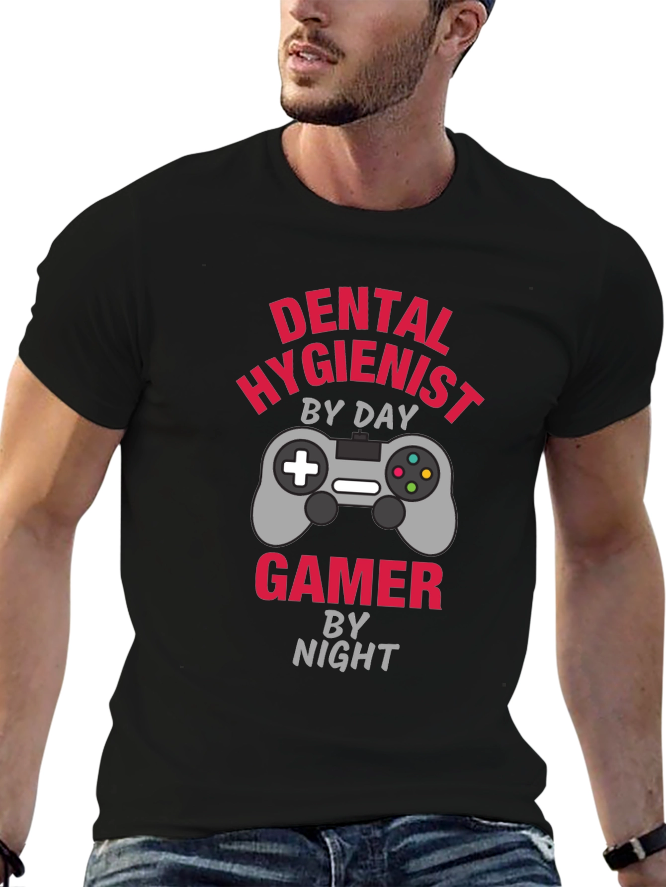 Dental Hygienist Gamer T-Shirt - Play All Night!