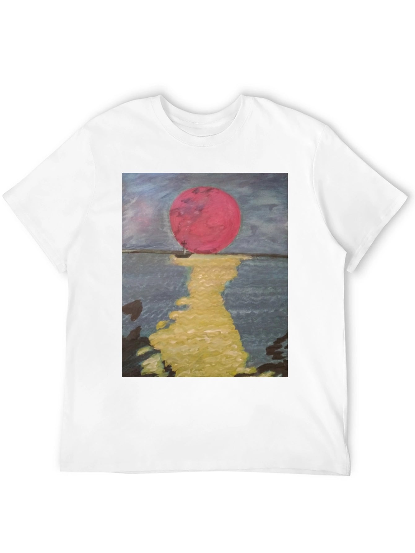 Crimson Moon Graphic Tee - Artistic Unisex T-Shirt