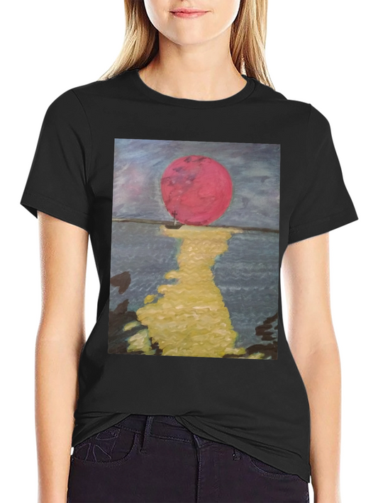 Crimson Moon Graphic Tee - Artistic Unisex T-Shirt