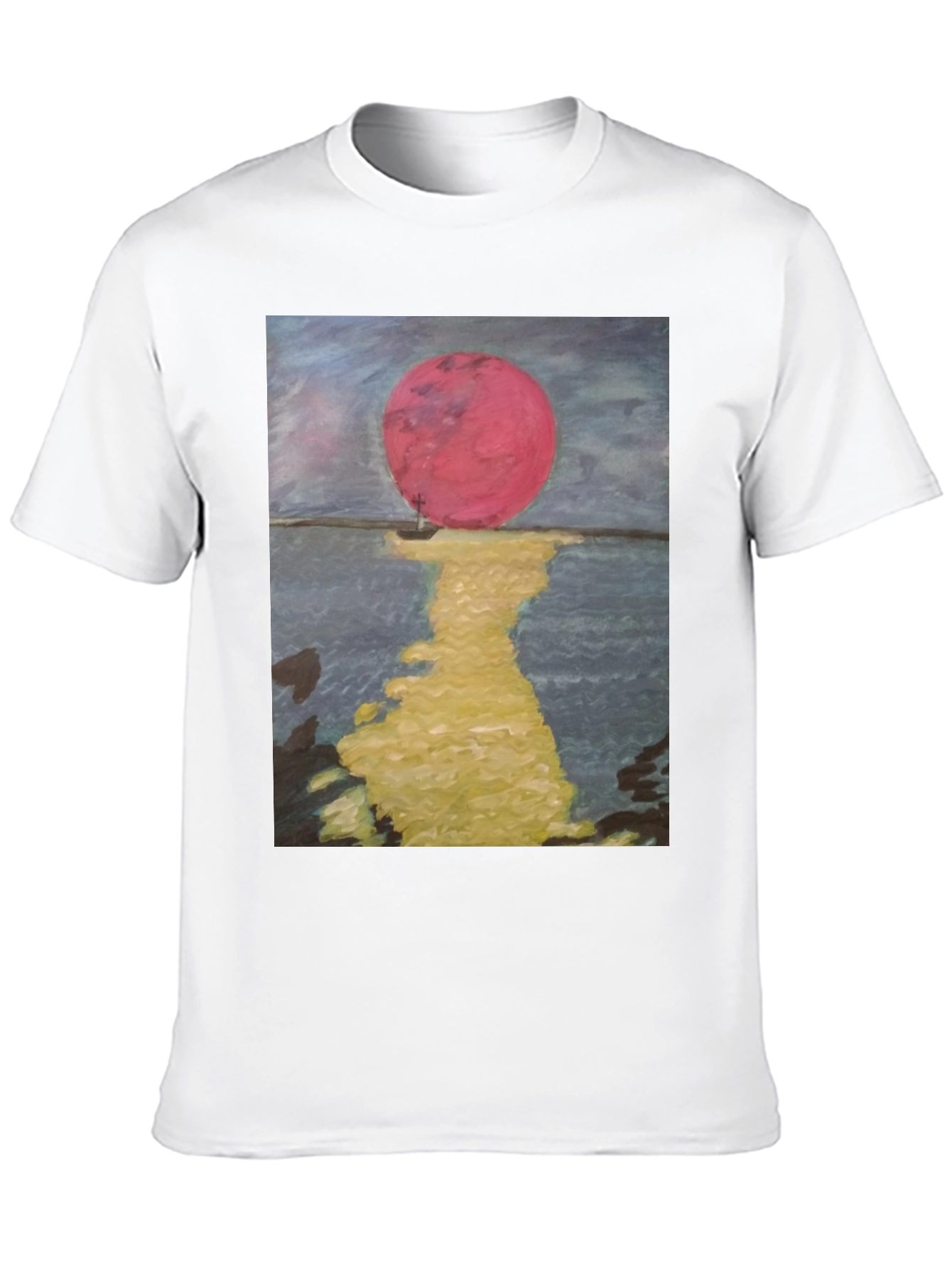 Crimson Moon Graphic Tee - Artistic Unisex T-Shirt