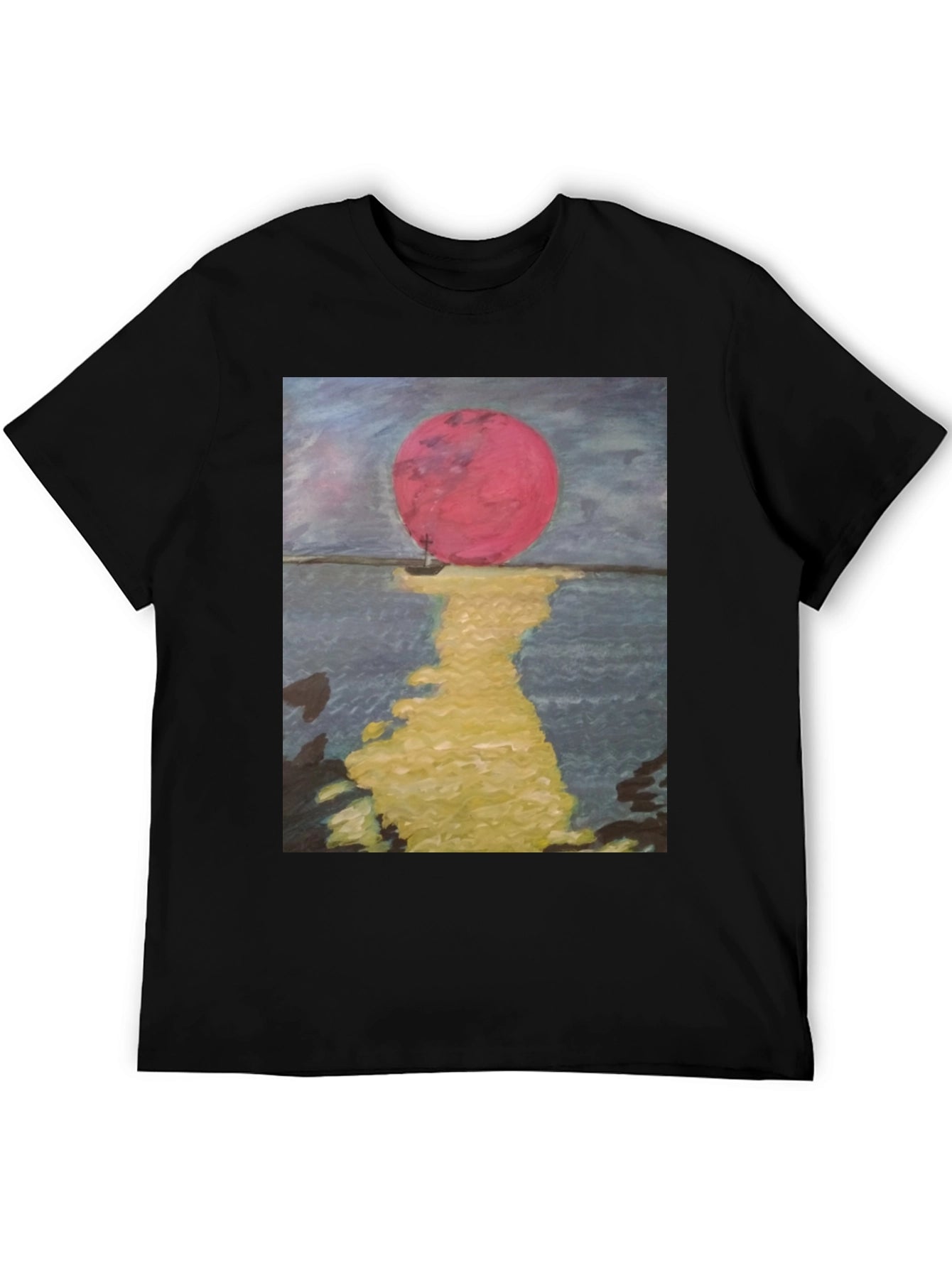 Crimson Moon Graphic Tee - Artistic Unisex T-Shirt