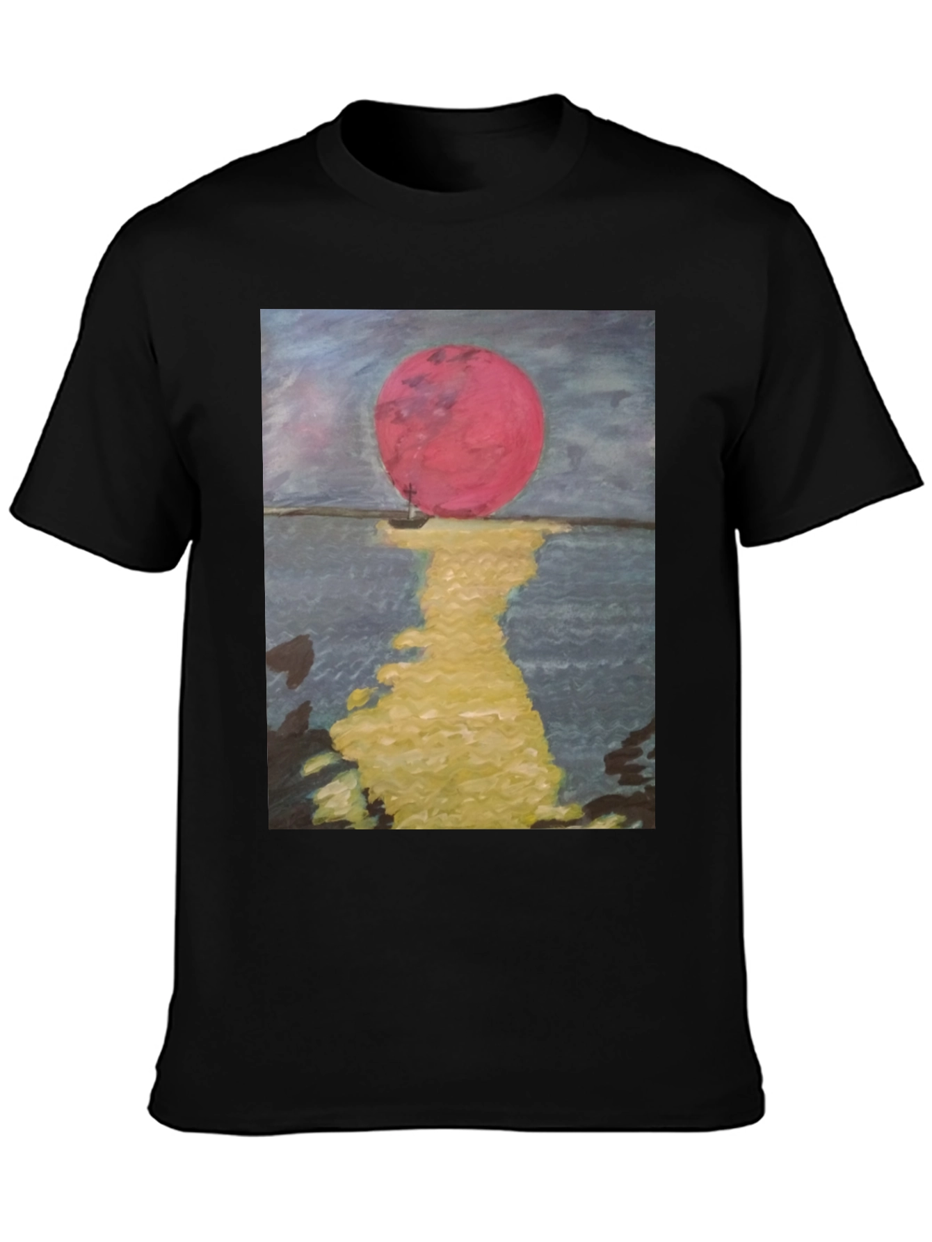 Crimson Moon Graphic Tee - Artistic Unisex T-Shirt