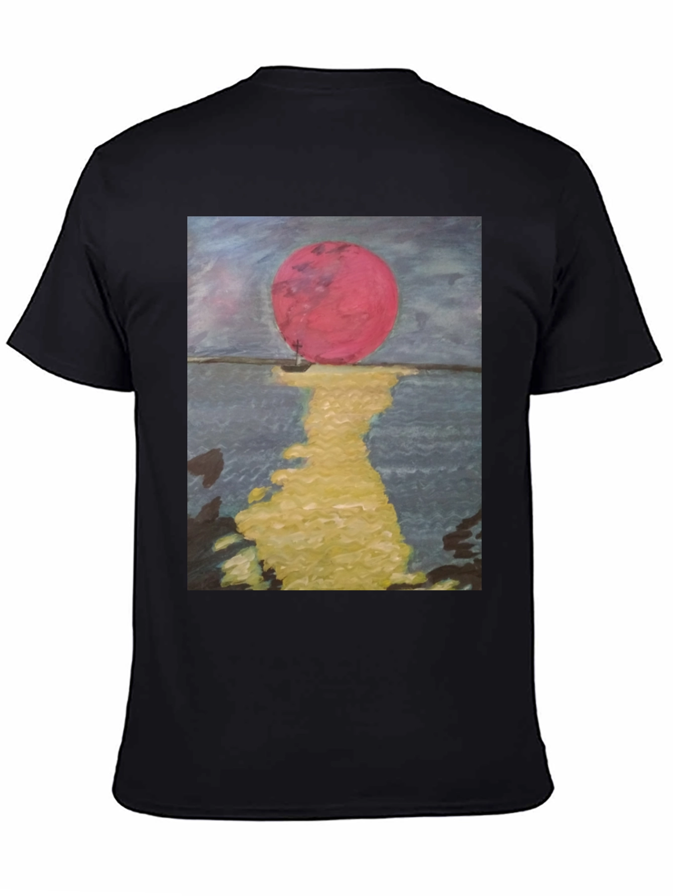 Crimson Moon Graphic Tee - Artistic Unisex T-Shirt