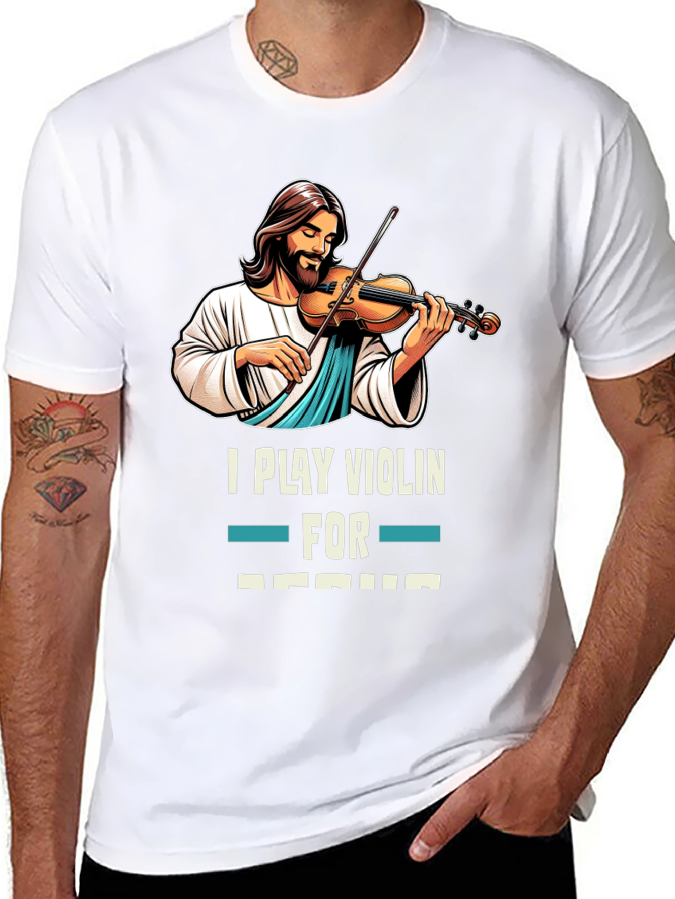 I Play Violin for Jesus T-Shirt Black