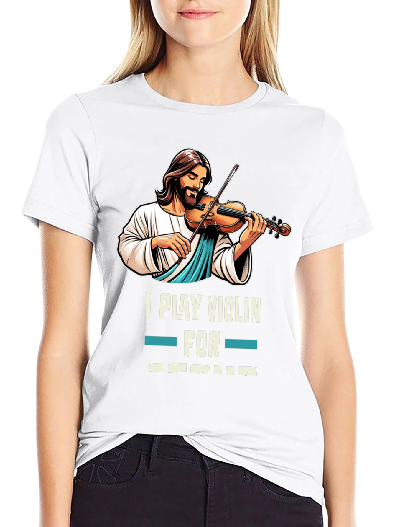 I Play Violin for Jesus T-Shirt Black