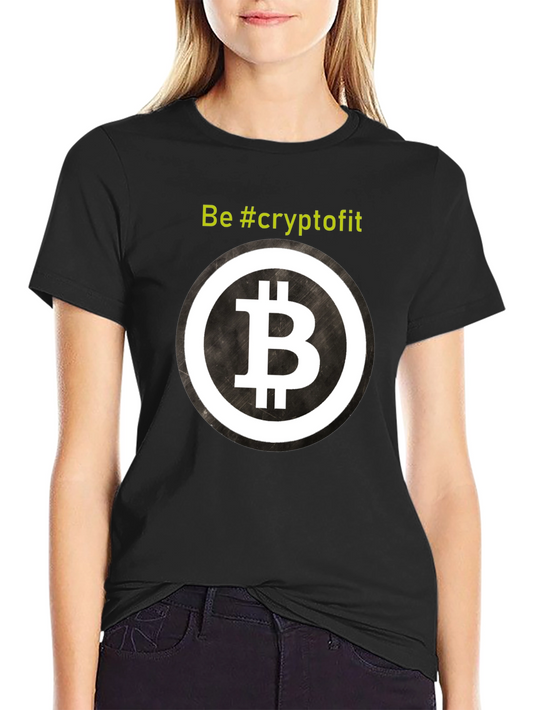 CryptoFit Black T-Shirt - Bitcoin Design