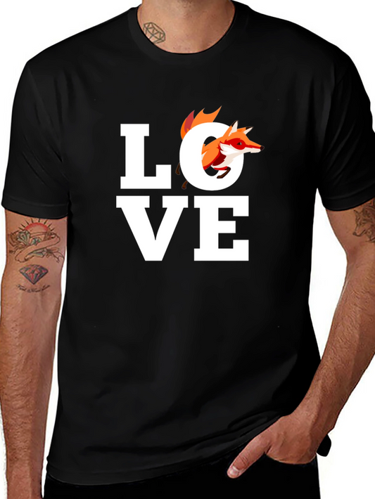 Fox Love Graphic Tee - Unisex Black T-Shirt