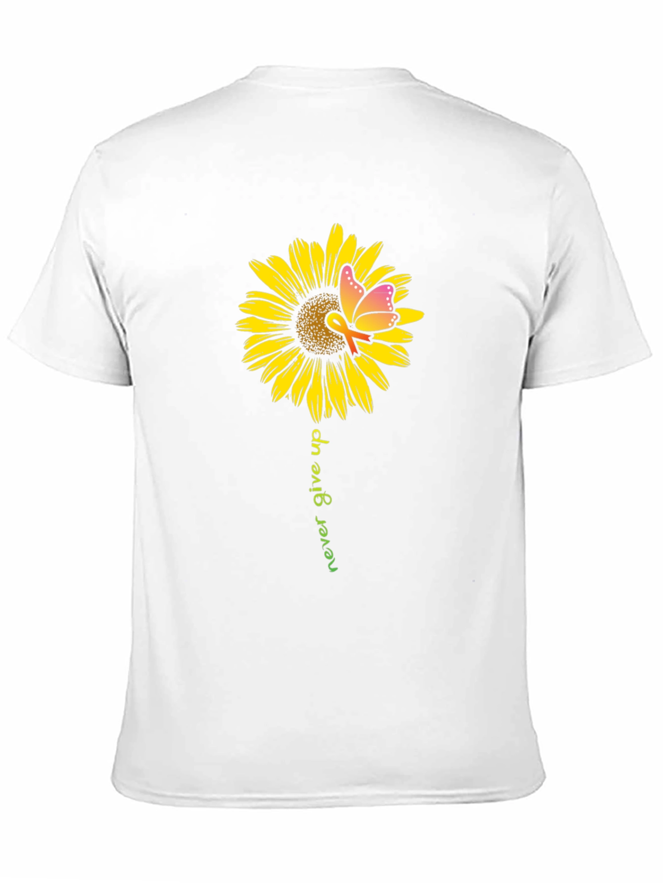 Sunflower Butterfly Never Give Up T-Shirt