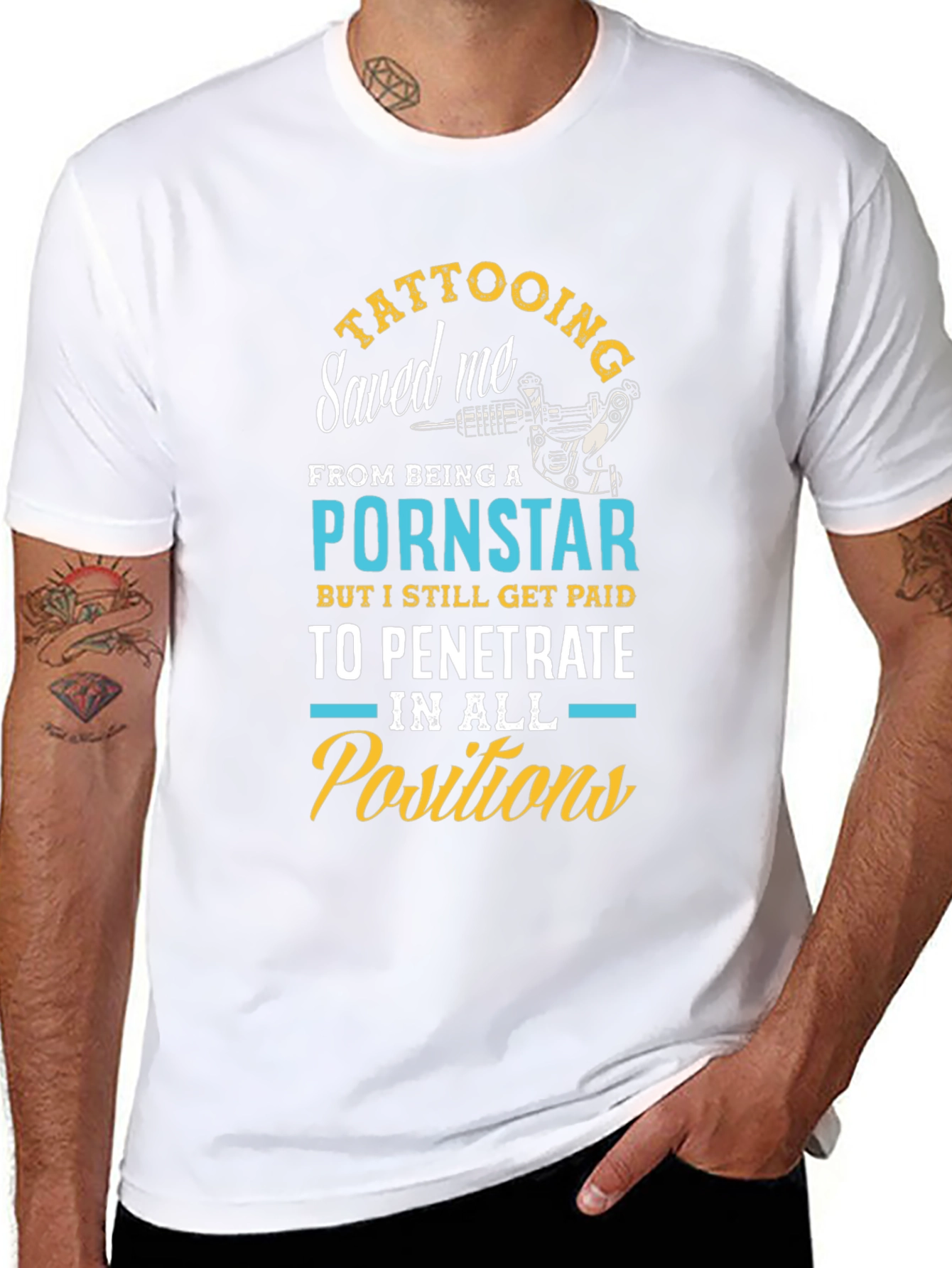 Tattooing Saved Me Funny Graphic Tee