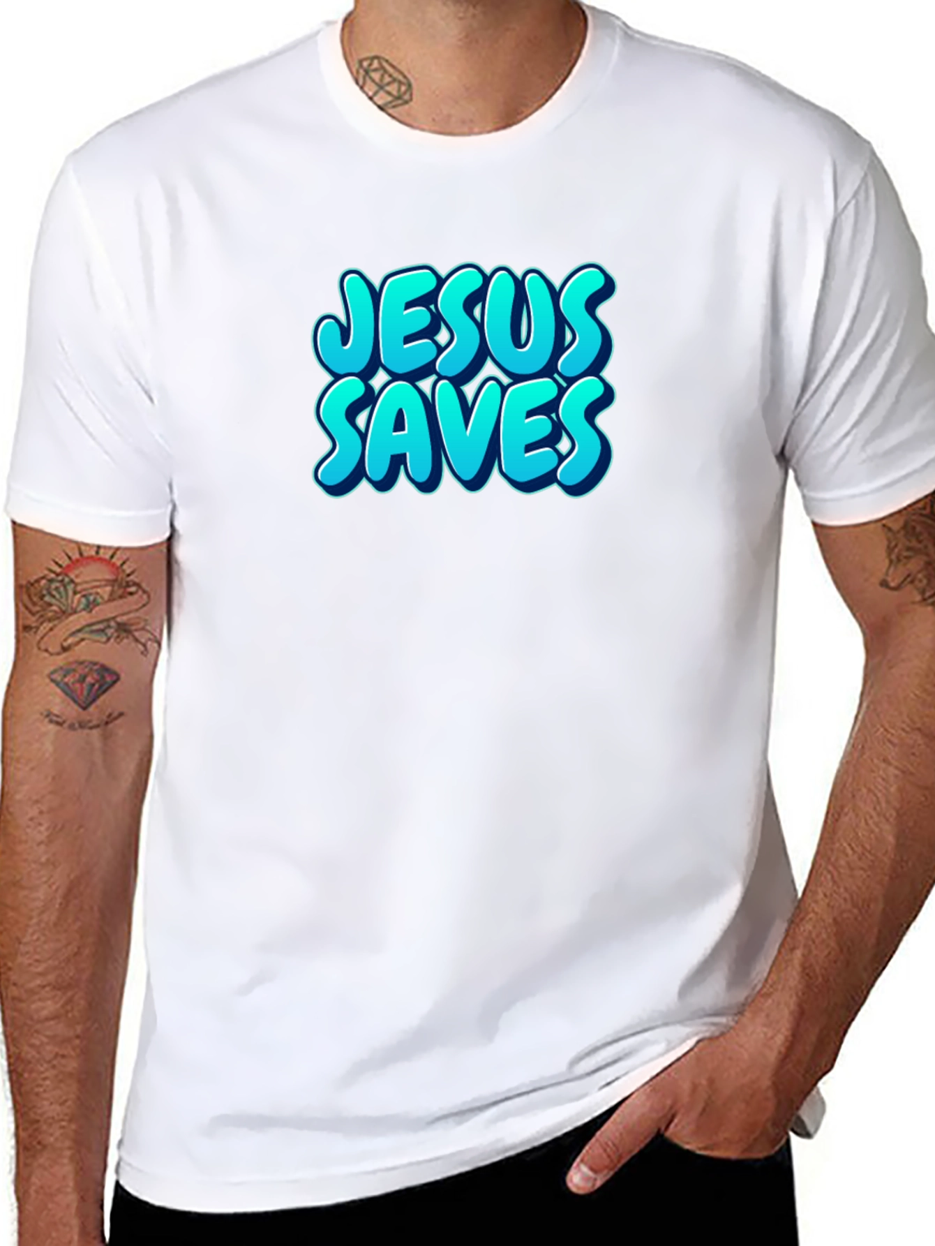 Jesus Saves Black T-Shirt