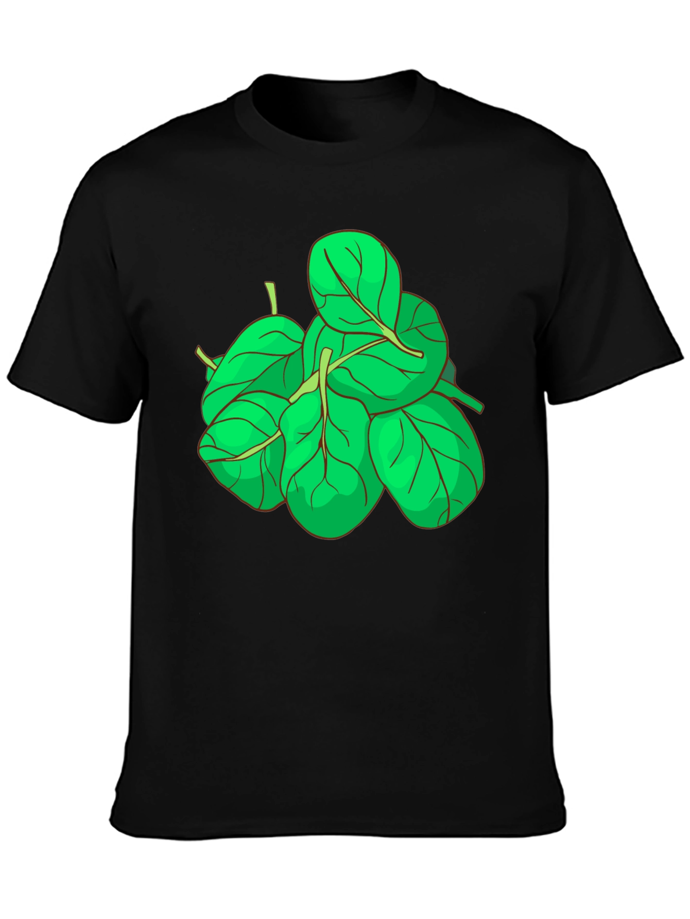 Spinach Graphic Tee - Black Cotton T-Shirt