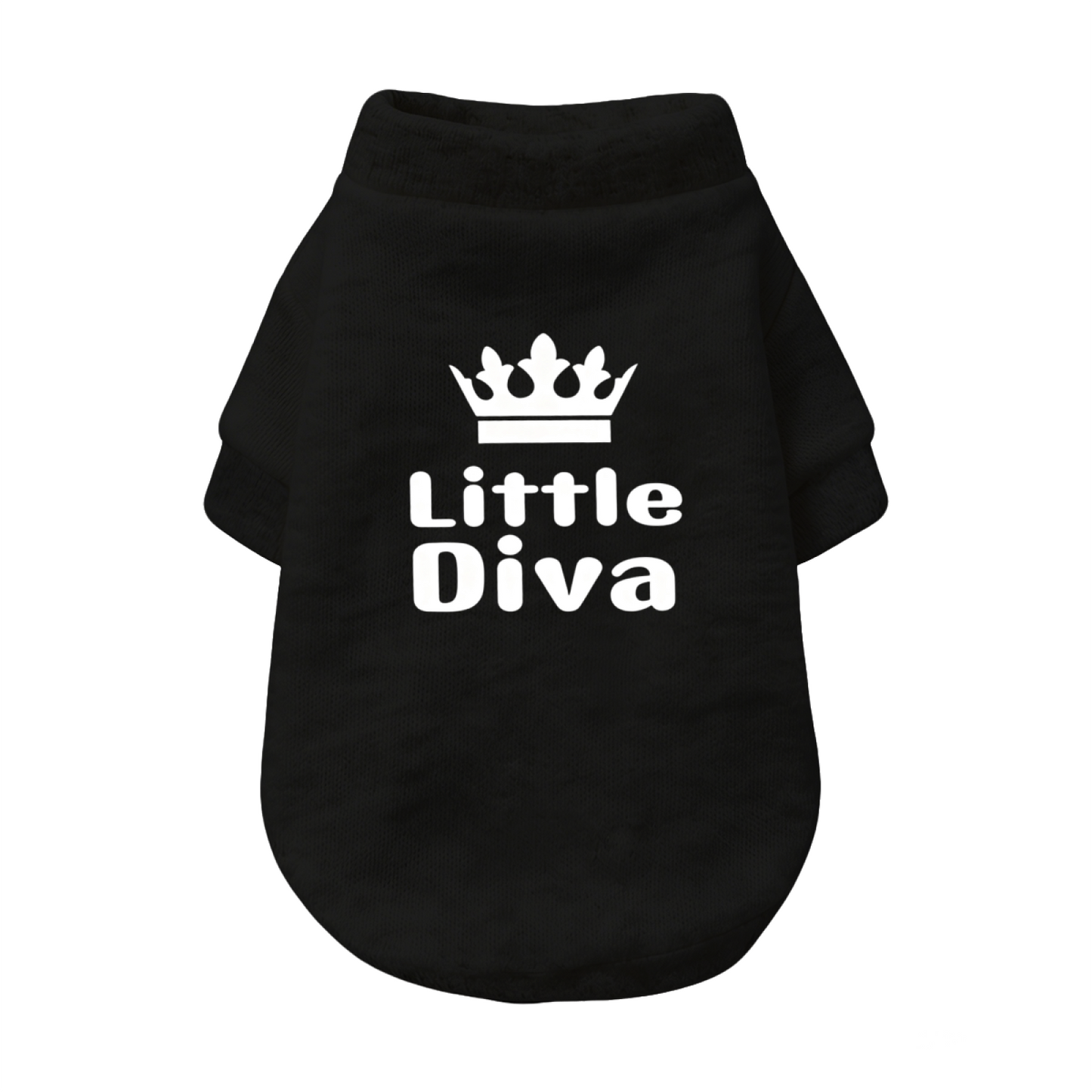 Little Diva Crown Girly Black Pet Princess Style Sweater