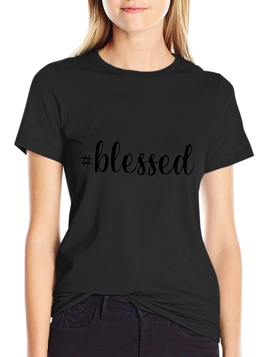 #blessed Black T-Shirt Casual Graphic Tee