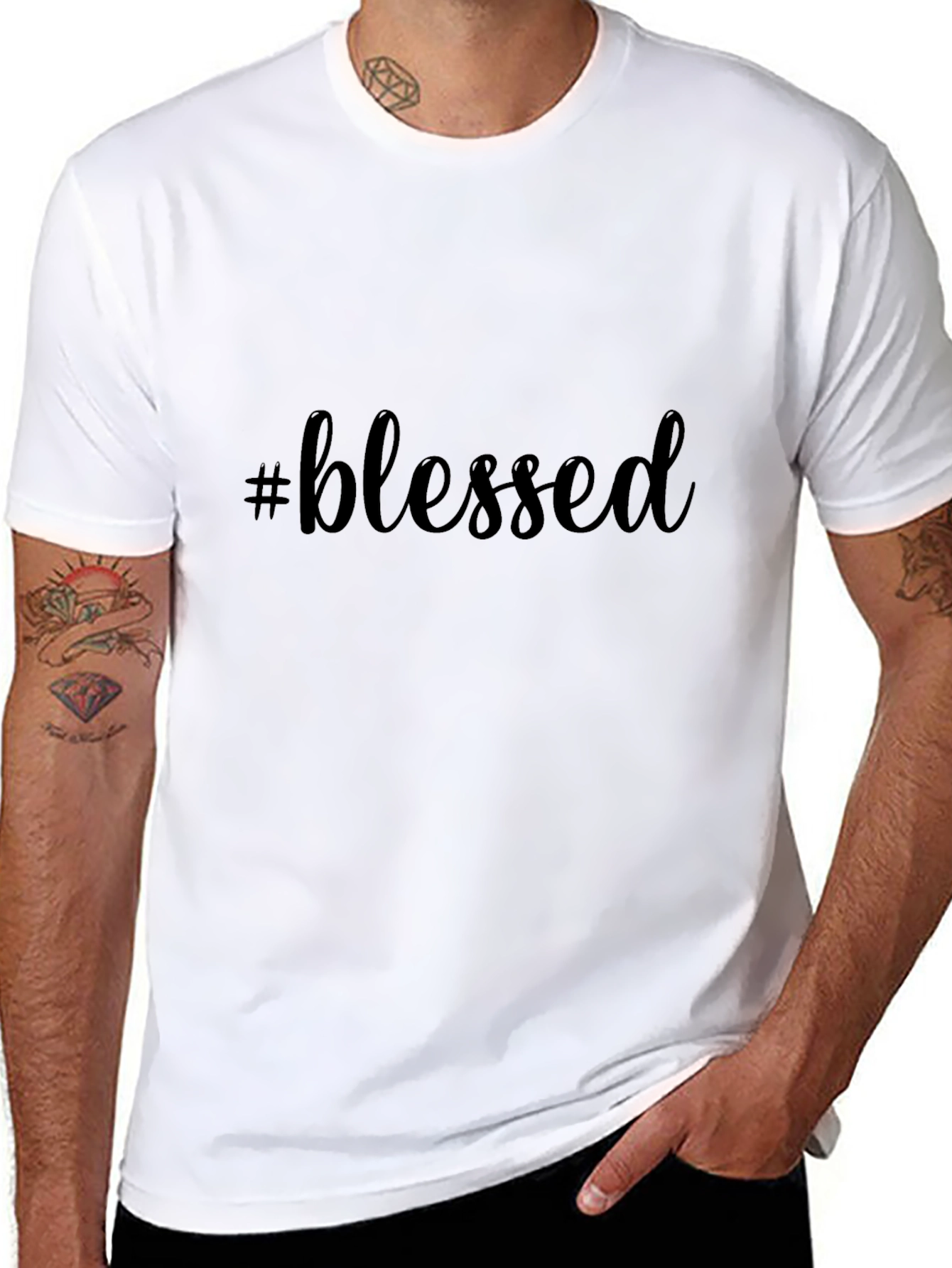 #blessed Black T-Shirt Casual Graphic Tee