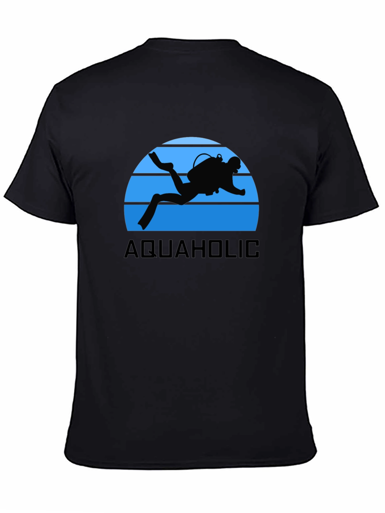 Aquaholic Scuba Diver Graphic T-Shirt - Black