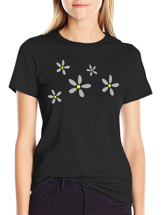 Floral Pattern Crew Neck T-Shirt - Casual Style