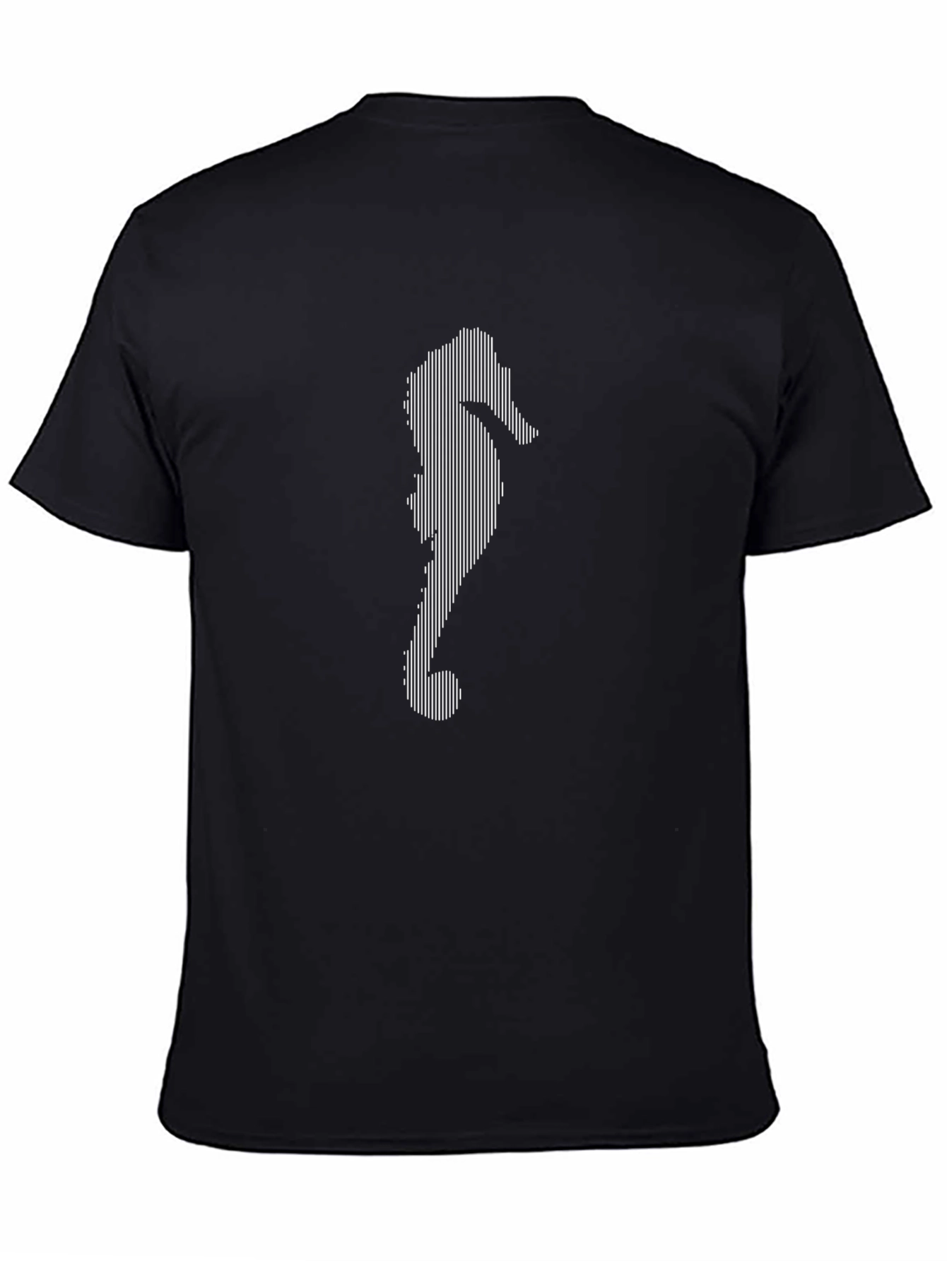 Modern Seahorse Graphic Black T-Shirt