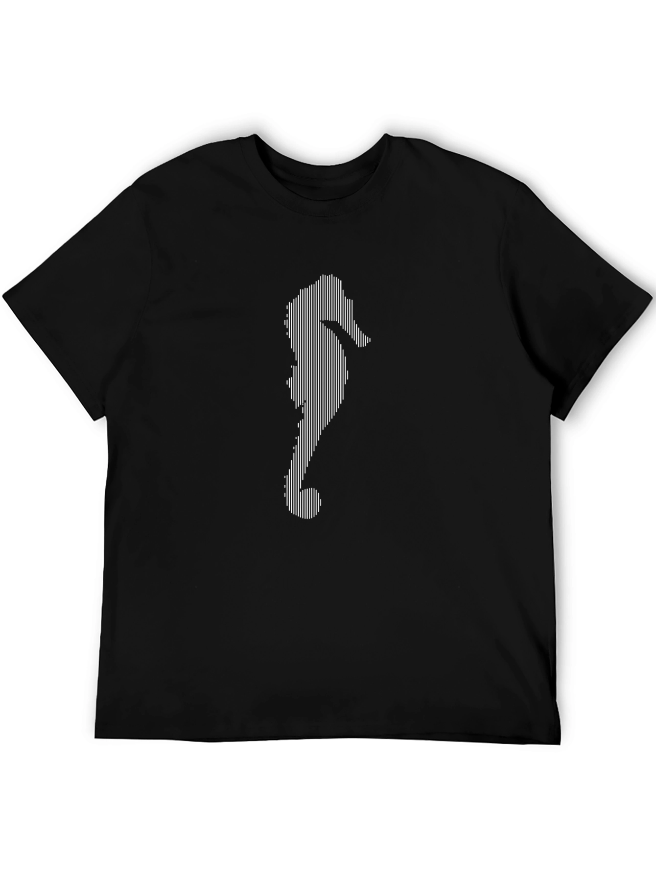 Modern Seahorse Graphic Black T-Shirt