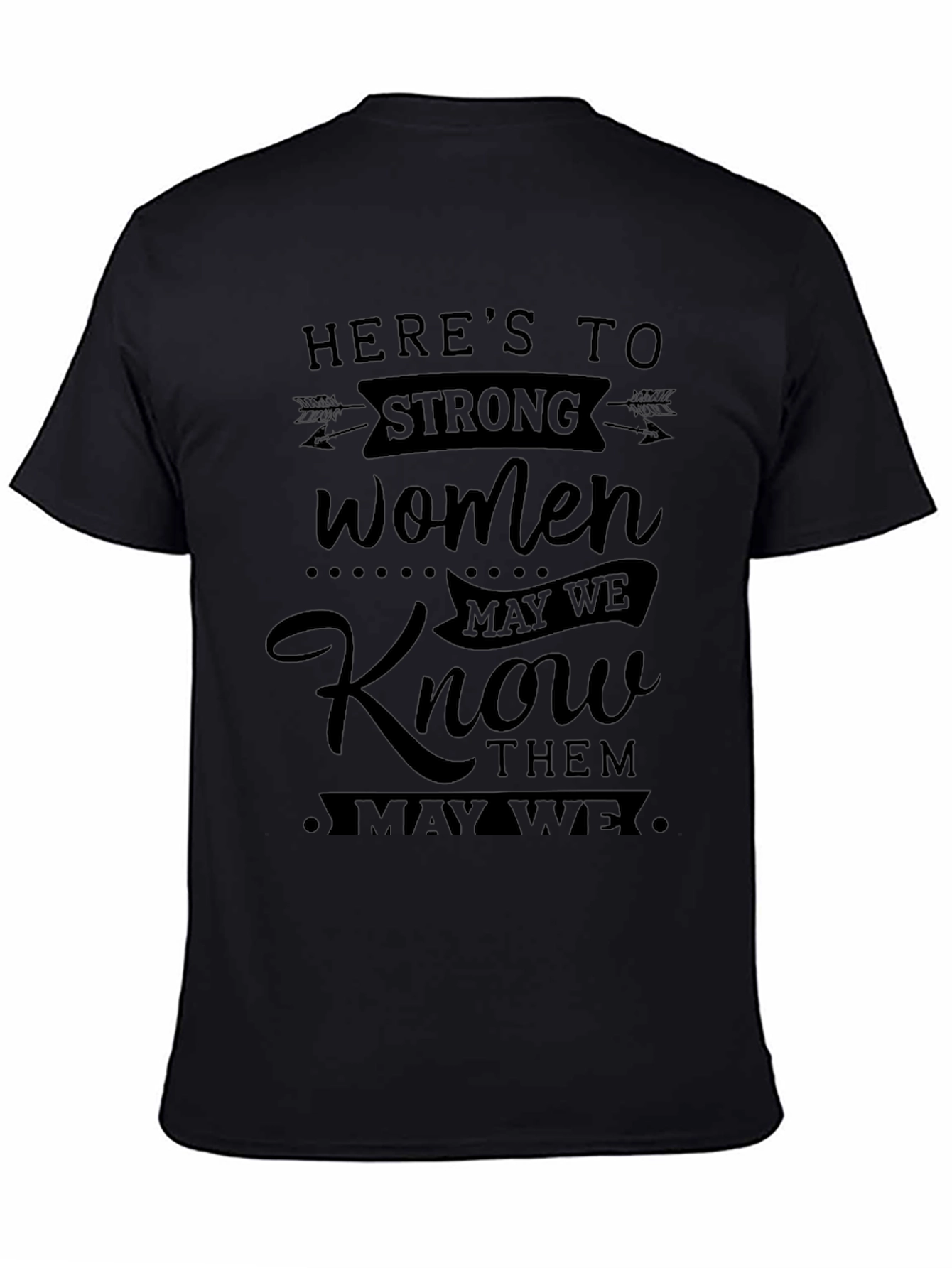 Strong Women Graphic Tee - Black Crew Neck T-Shirt