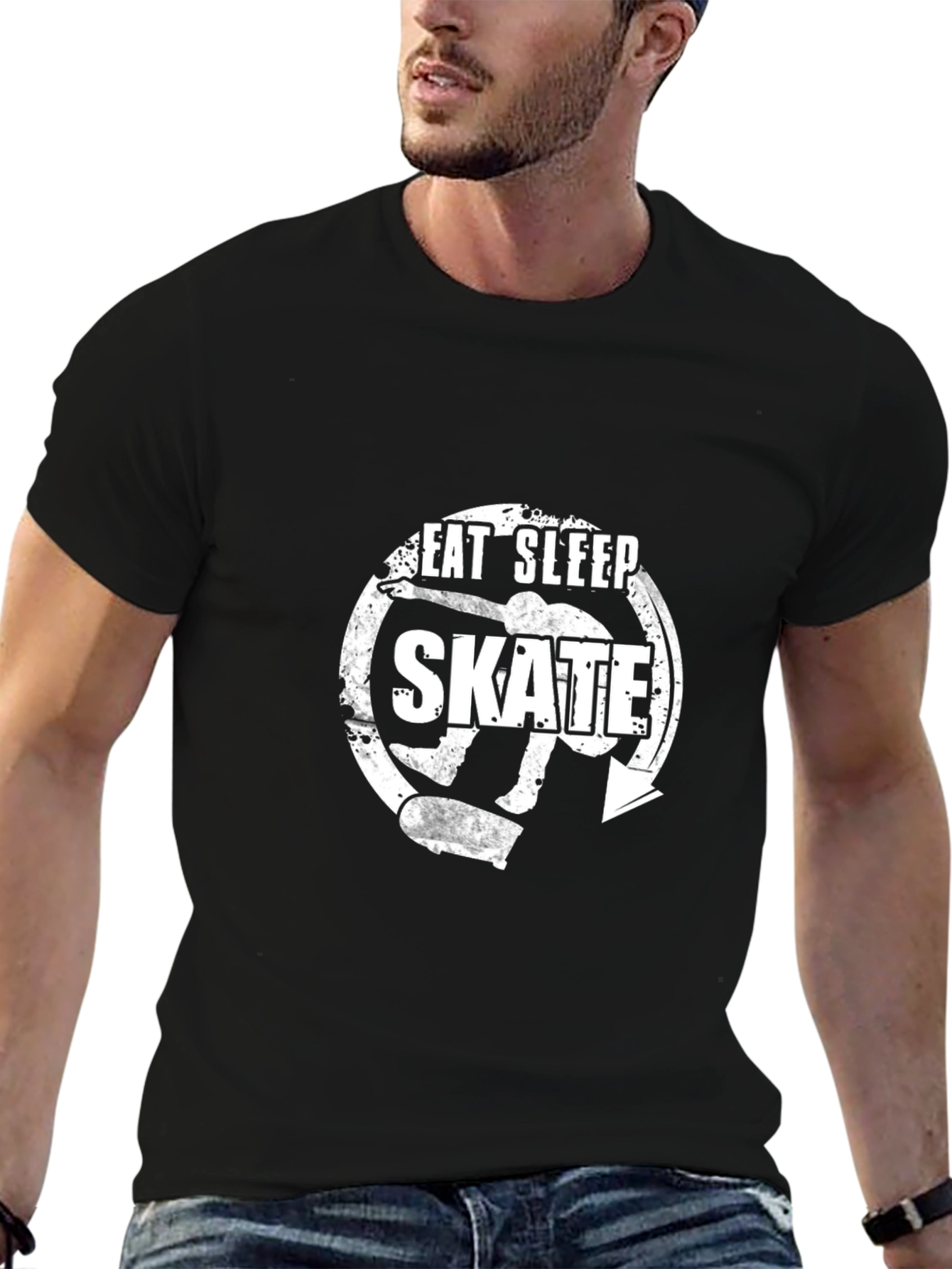 Eat Sleep Skate Black Graphic Tee