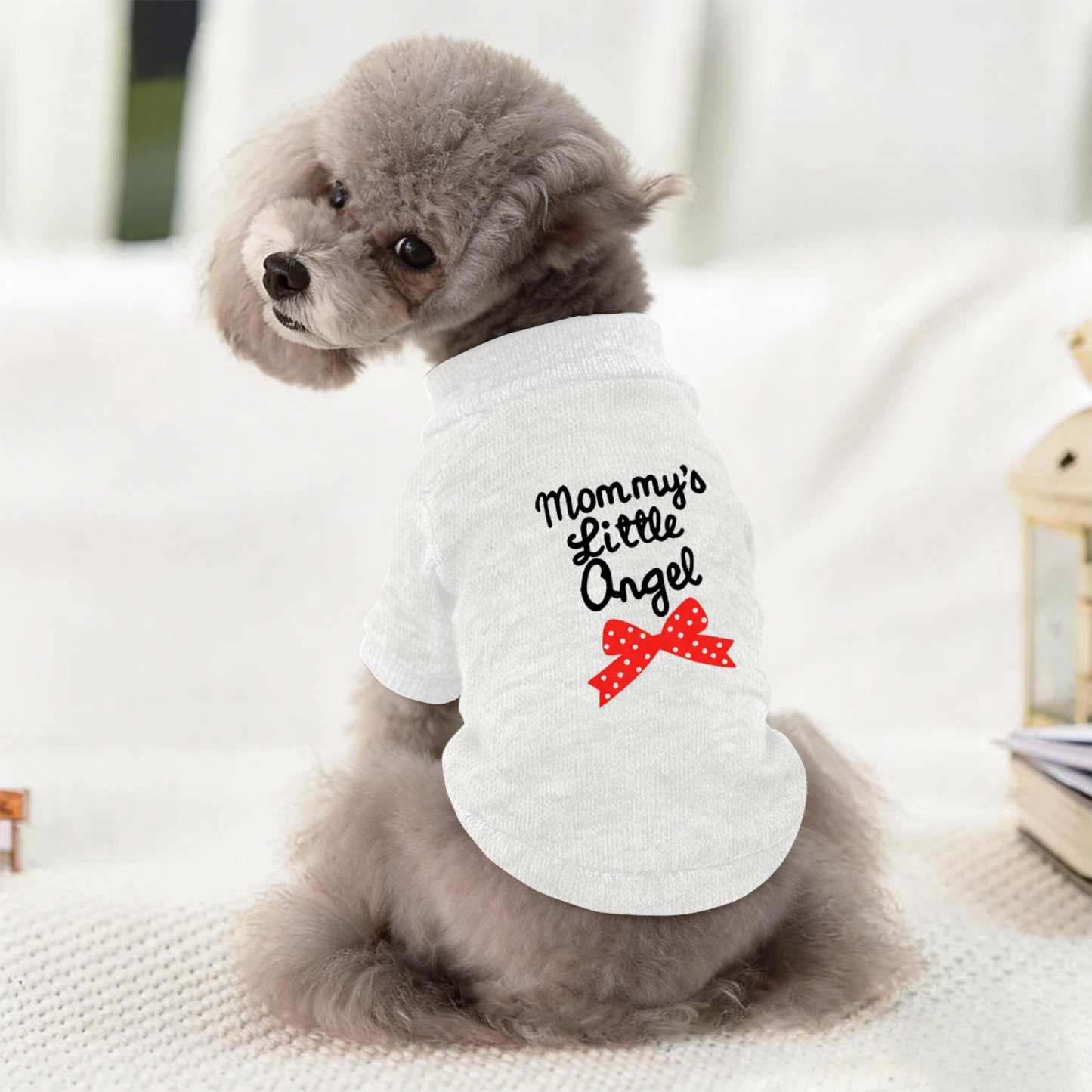 Mommy¡¯s Little Angel Red Bow Cute Dog Clothes