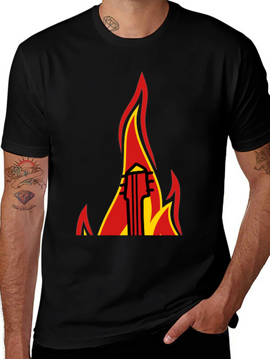 Flaming Guitar Graphic Tee - Rock On!