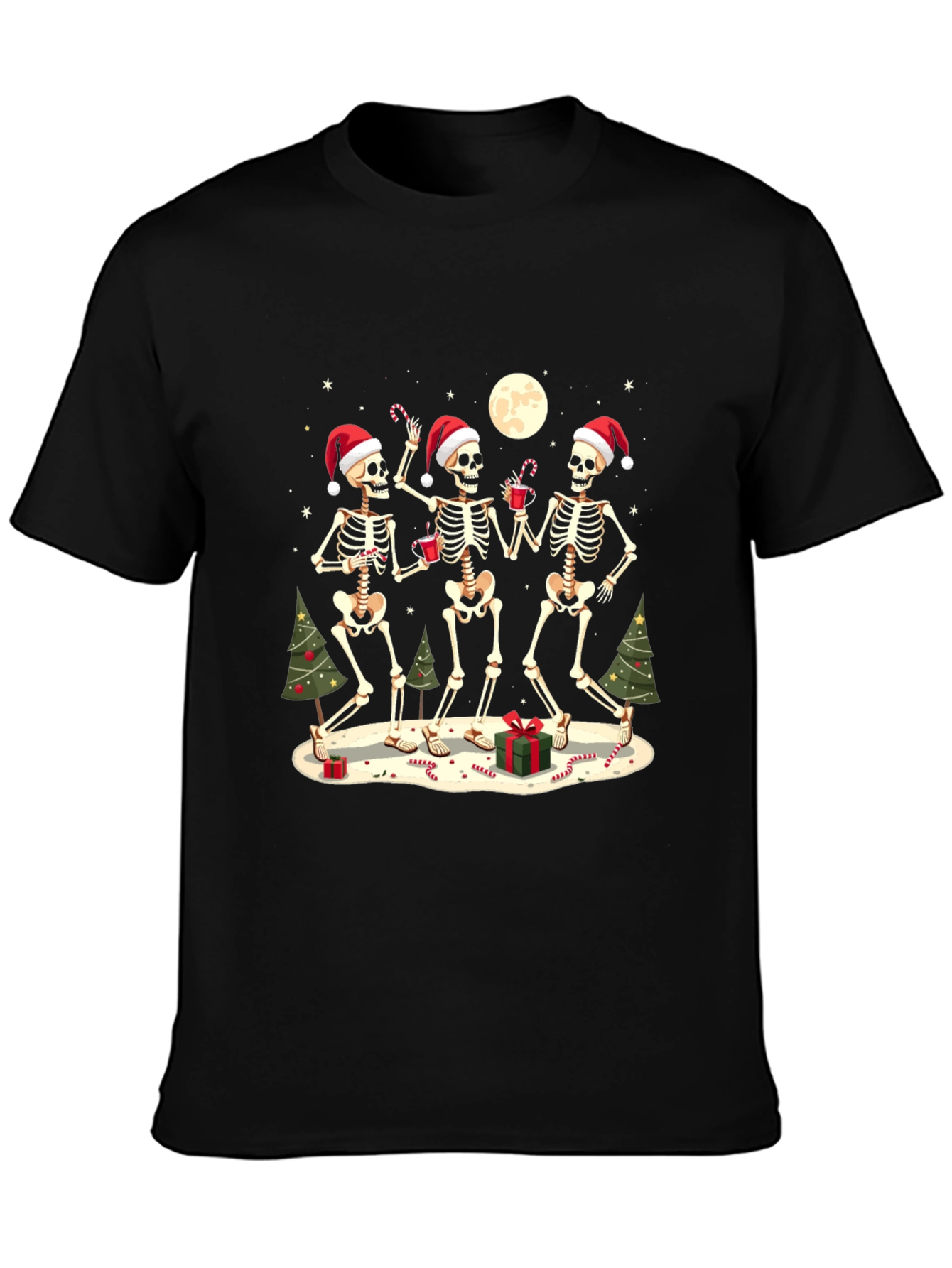 Festive Skeleton Holiday T-Shirt