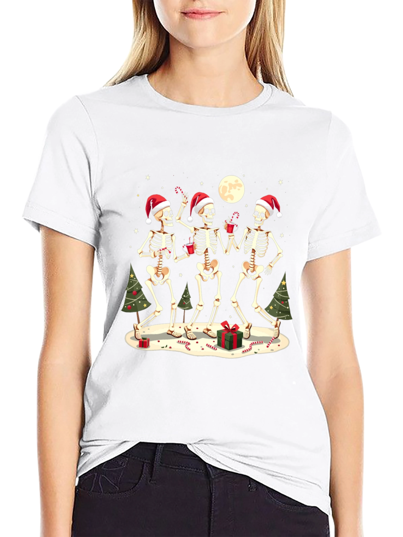 Festive Skeleton Holiday T-Shirt