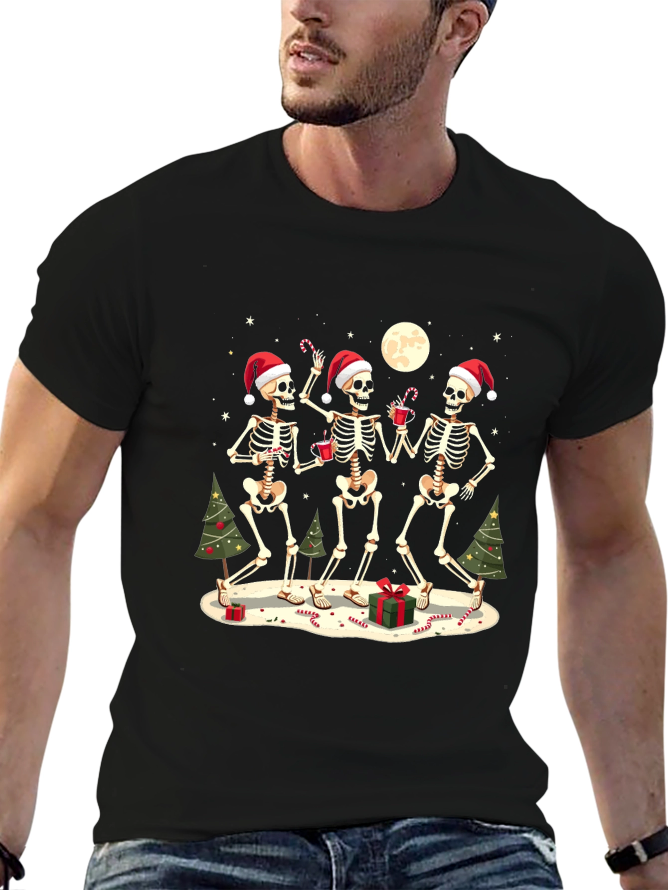 Festive Skeleton Holiday T-Shirt