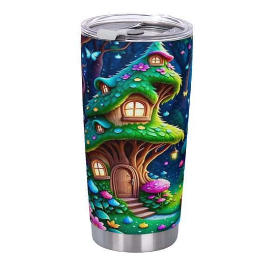 Cute Cartoon Gardening Grandma Watering Blooms 20oz Sweet Tumbler