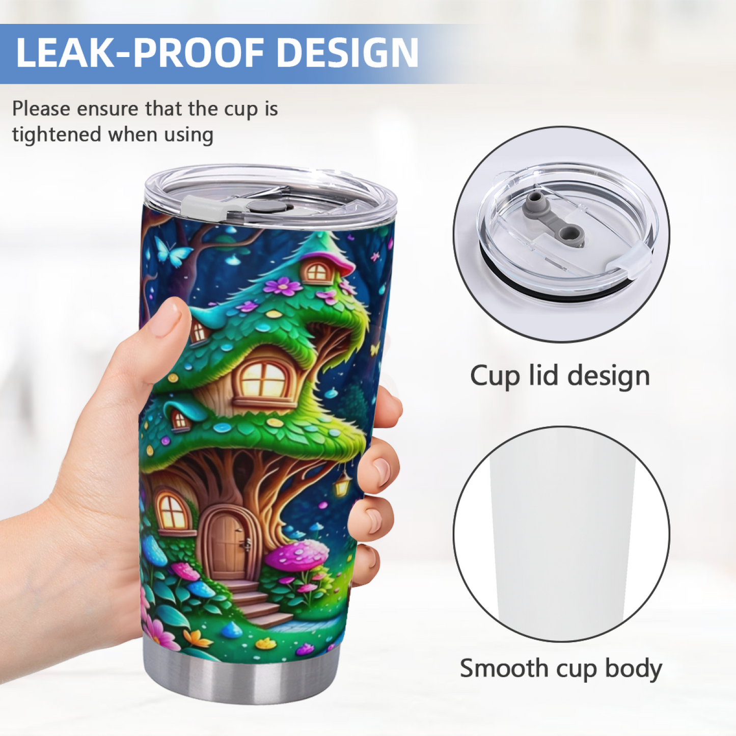 Cute Cartoon Gardening Grandma Watering Blooms 20oz Sweet Tumbler