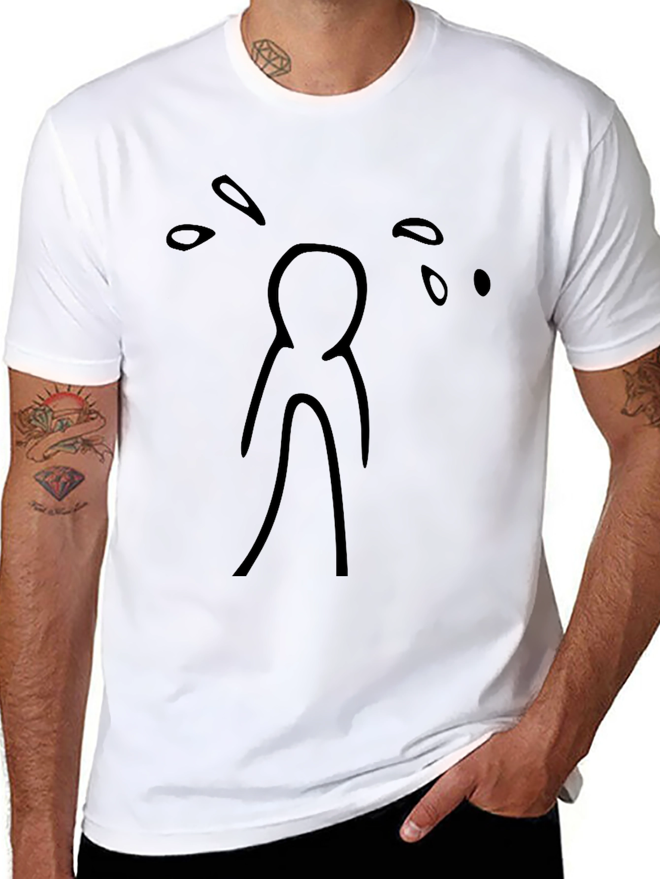 Sad Stick Figure Crying T-Shirt