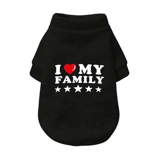 I Love My Family Star Print Dog Cardigan Sweater, Warm Family Love Pet Clothes