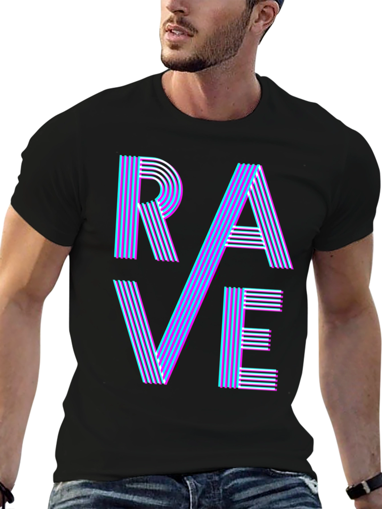 Rave Graphic T-Shirt - Bold Neon Party Tee