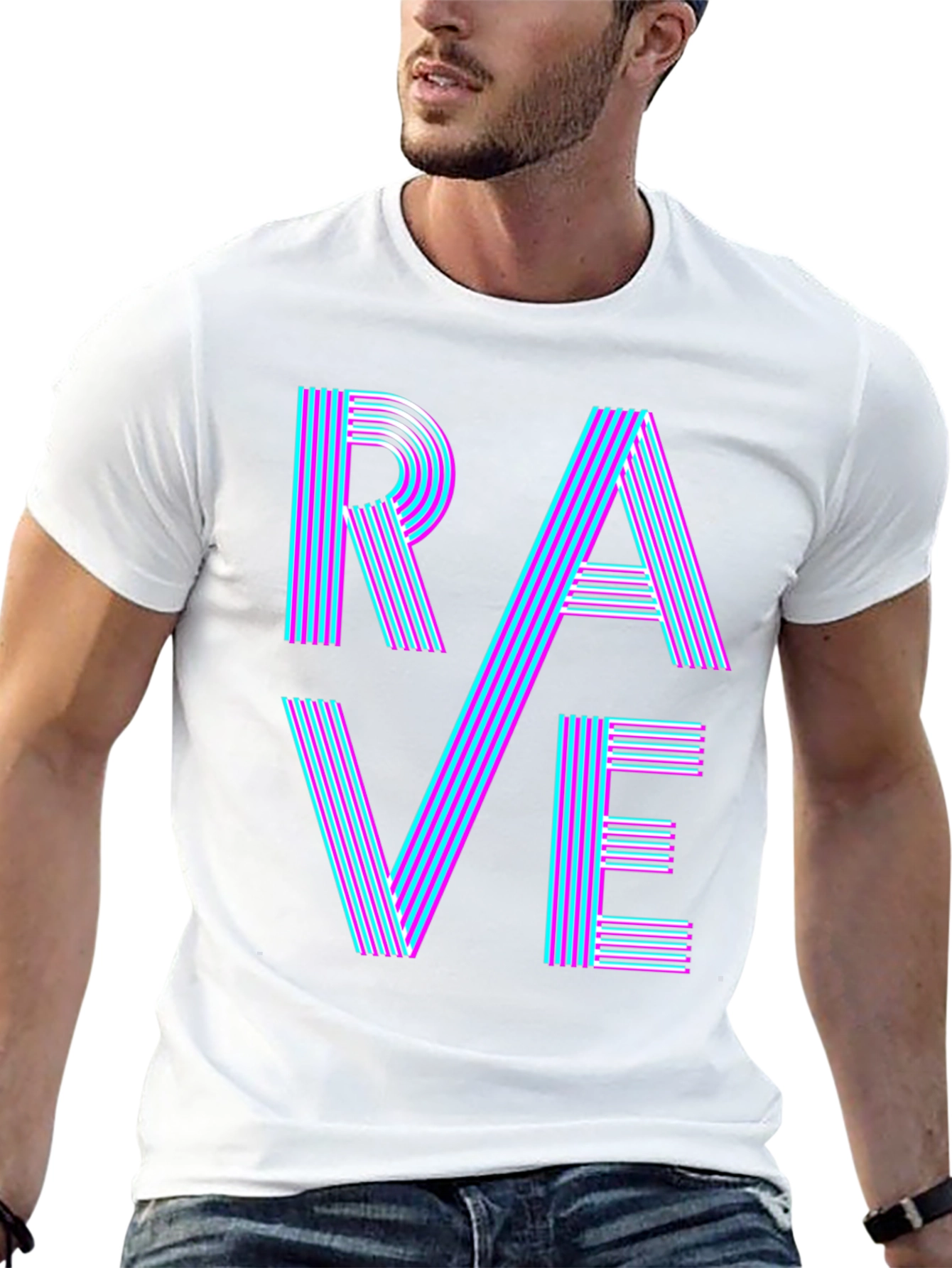 Rave Graphic T-Shirt - Bold Neon Party Tee
