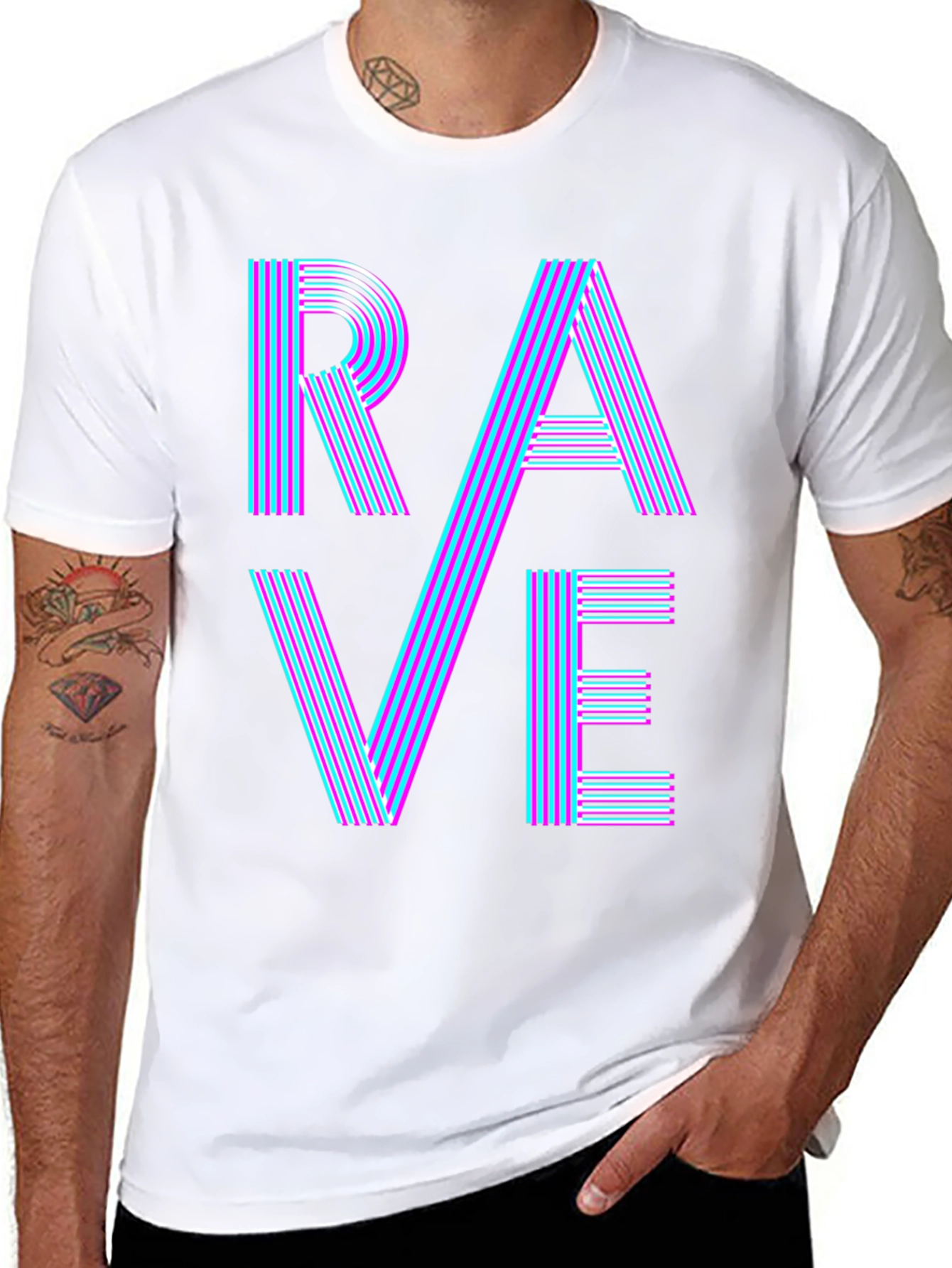 Rave Graphic T-Shirt - Bold Neon Party Tee
