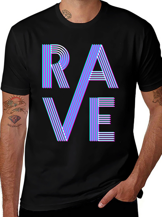 Rave Graphic T-Shirt - Bold Neon Party Tee
