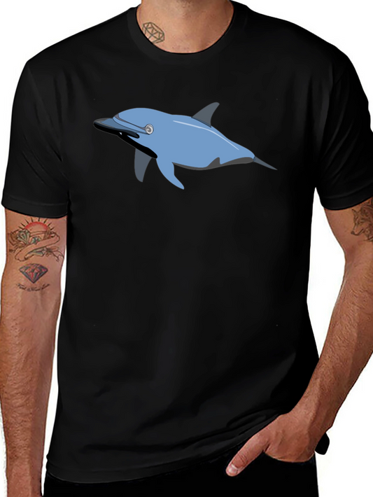 Dolphin Graphic Print Crew Neck T-shirt