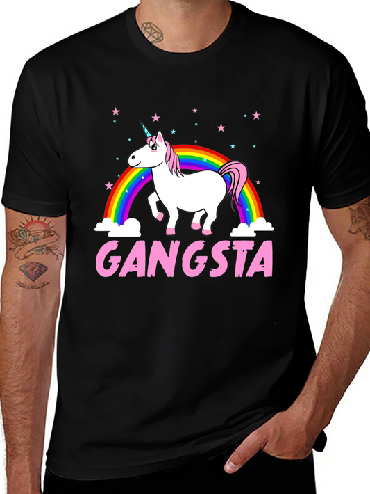 Gangsta Unicorn Black Graphic Tee