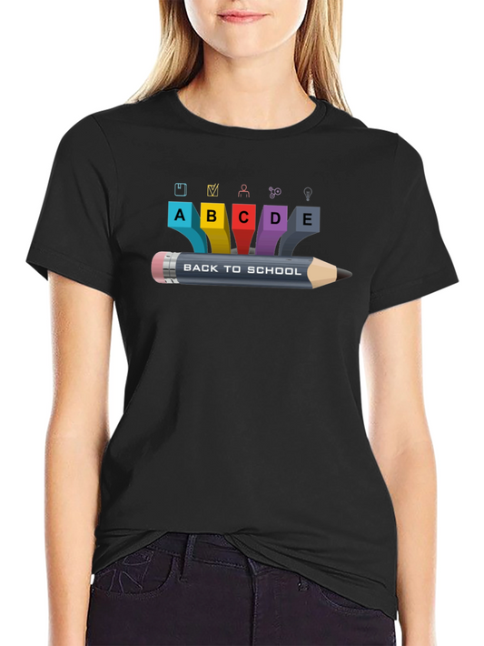 Back To School Graphic Black T-Shirt