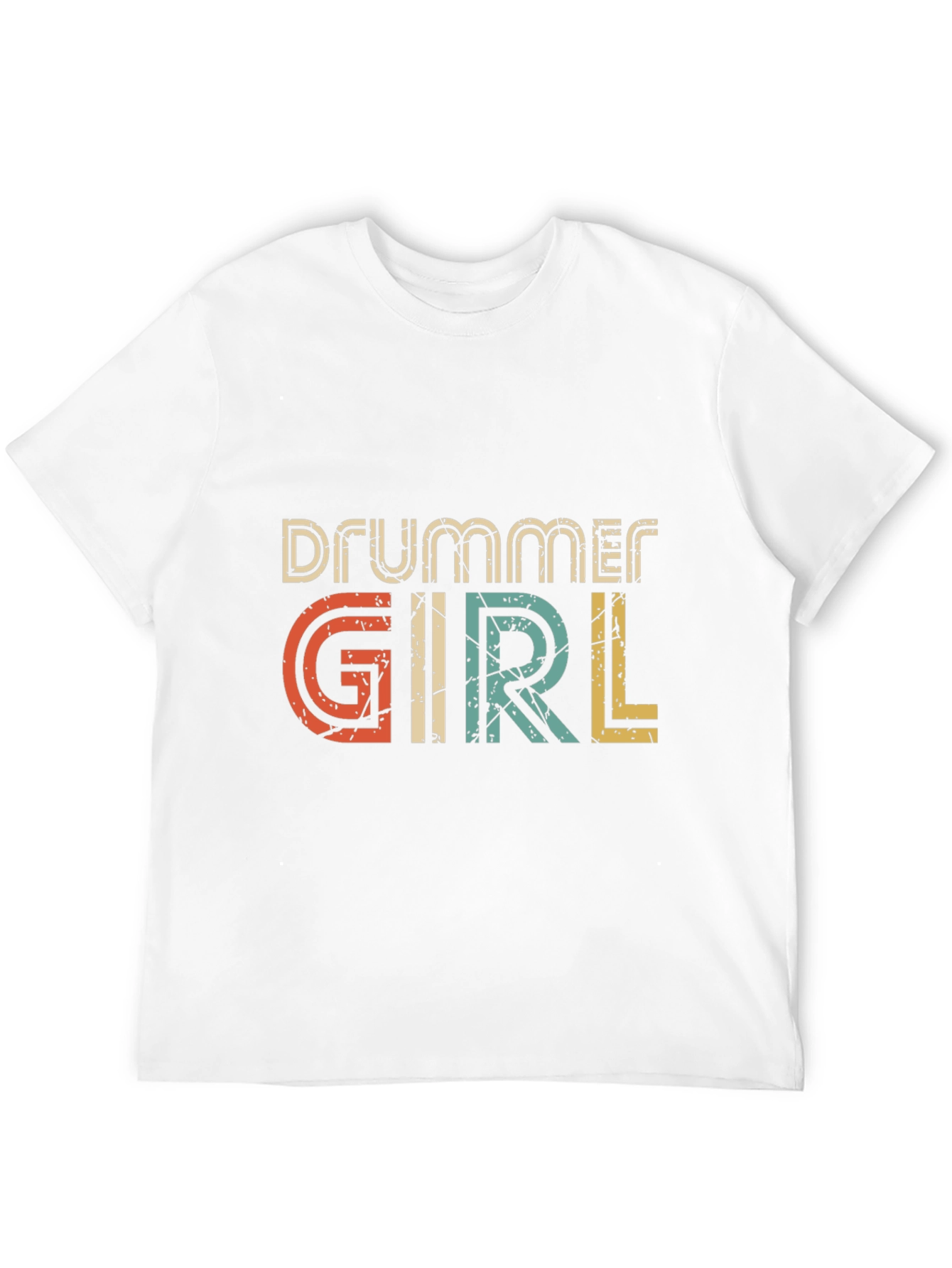 Drummer Girl Retro Graphic Tee - Music Lover Shirt