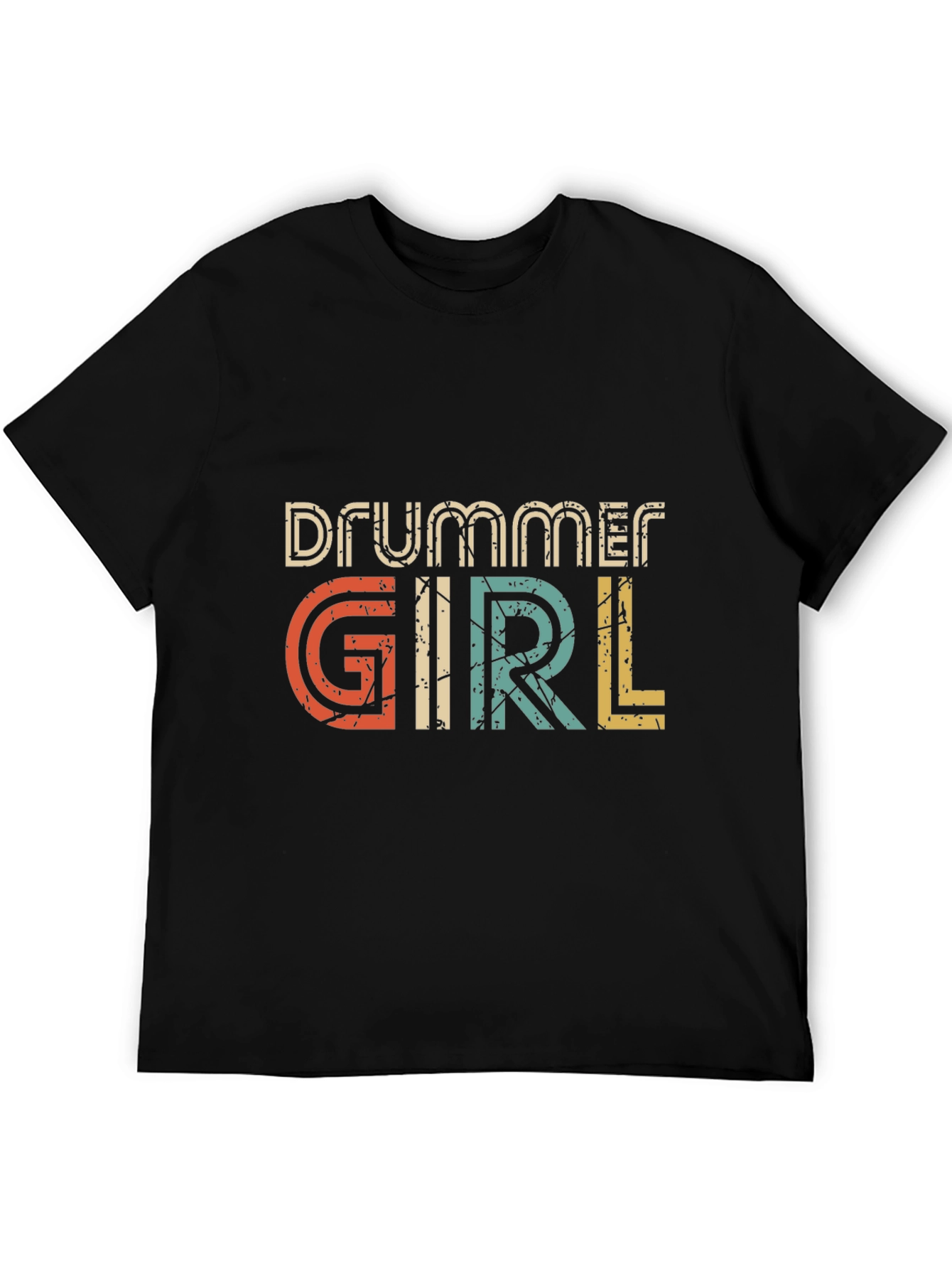 Drummer Girl Retro Graphic Tee - Music Lover Shirt