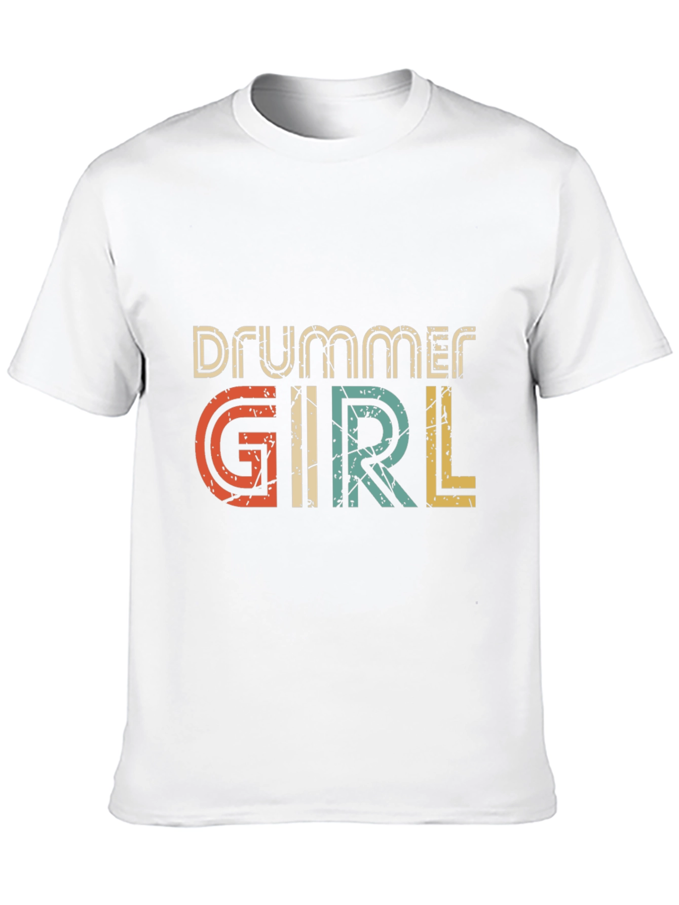 Drummer Girl Retro Graphic Tee - Music Lover Shirt