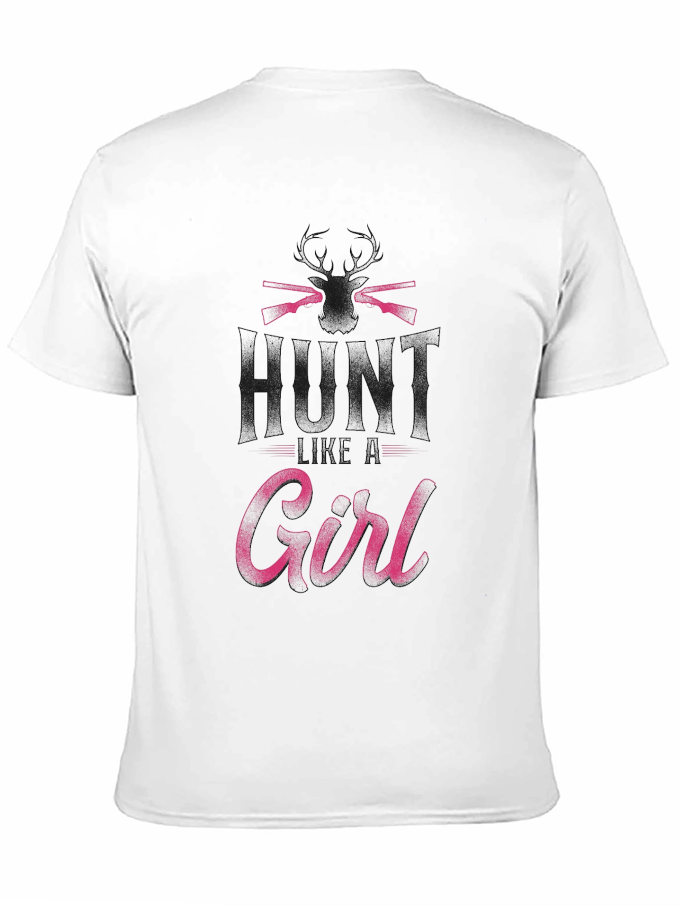 Hunt Girl T-Shirt - Black Crew Neck Hunting Apparel