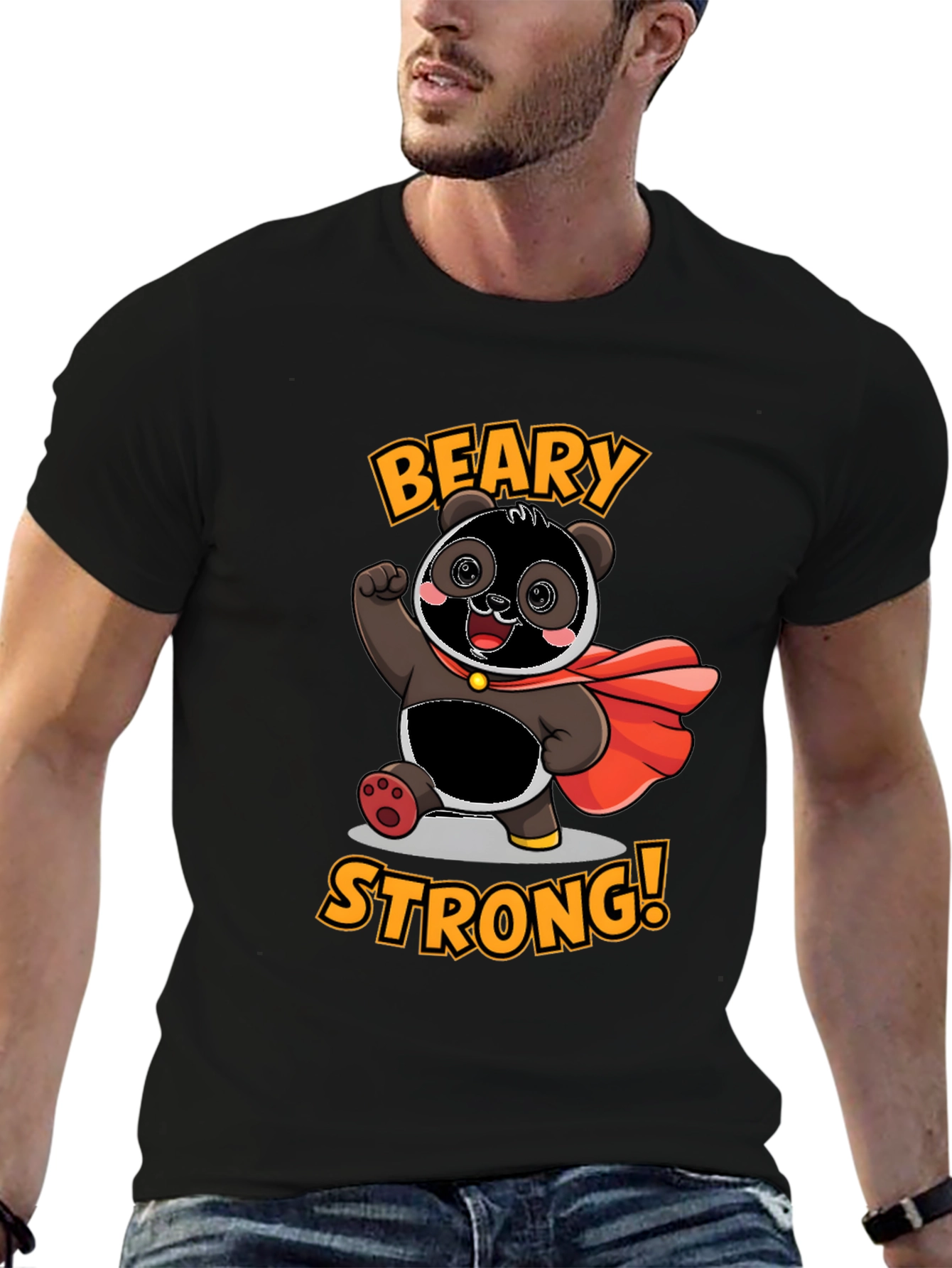 Beary Strong T-Shirt - Panda Superhero Tee