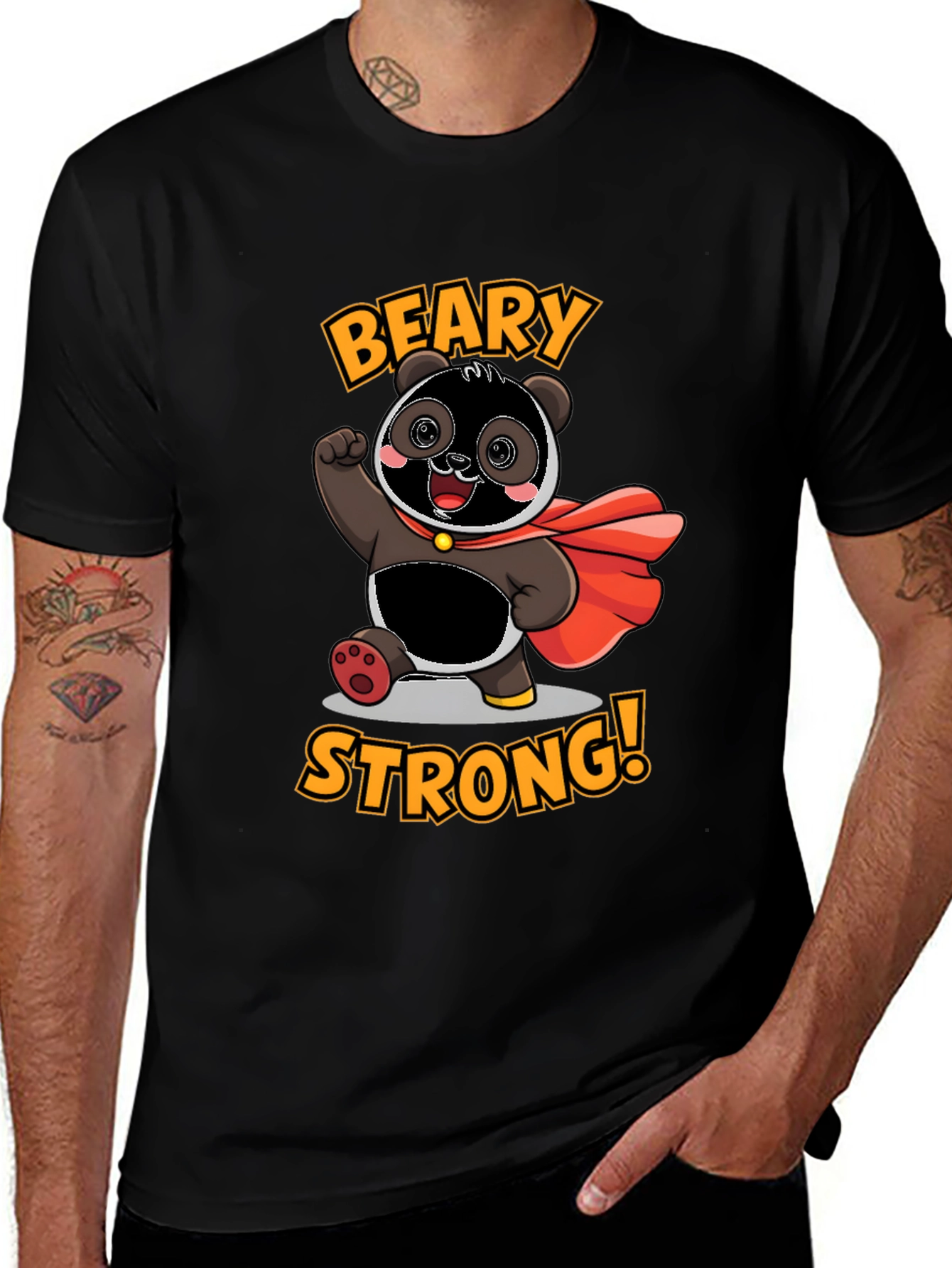 Beary Strong T-Shirt - Panda Superhero Tee