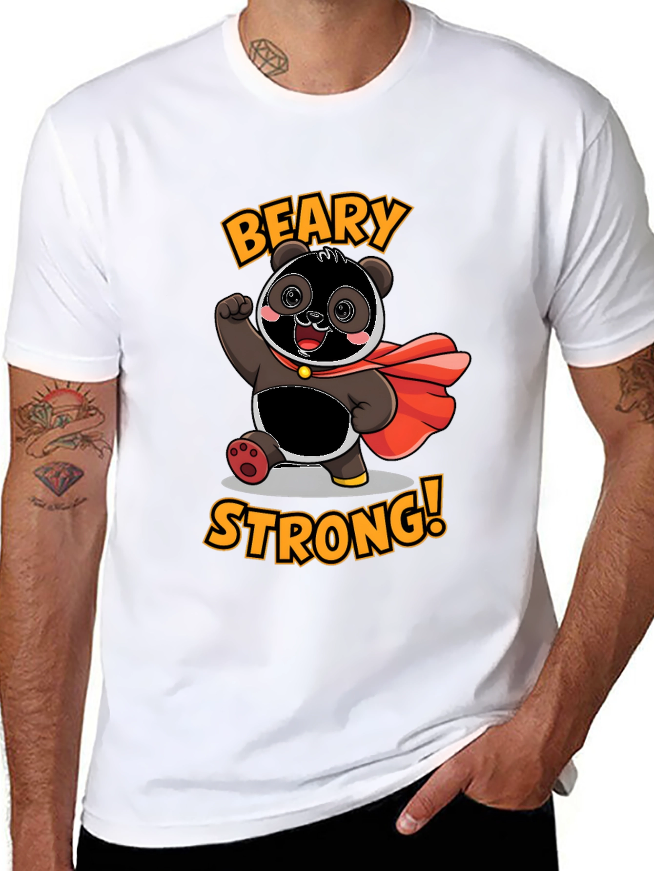 Beary Strong T-Shirt - Panda Superhero Tee